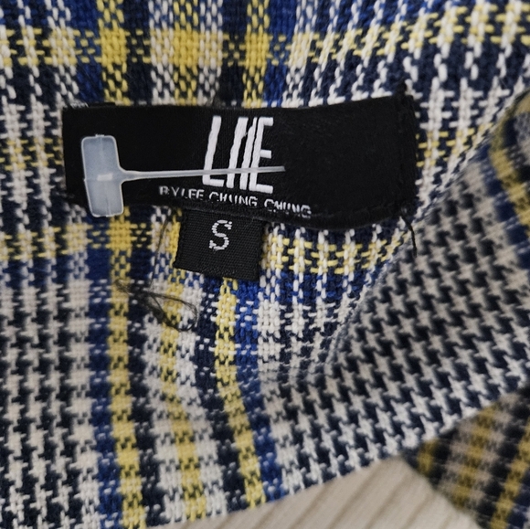 Faux Fur Sleeved Sweater, White Front, Houndstooth in Back, Oversized, Sz S/M - Picture 4 of 4